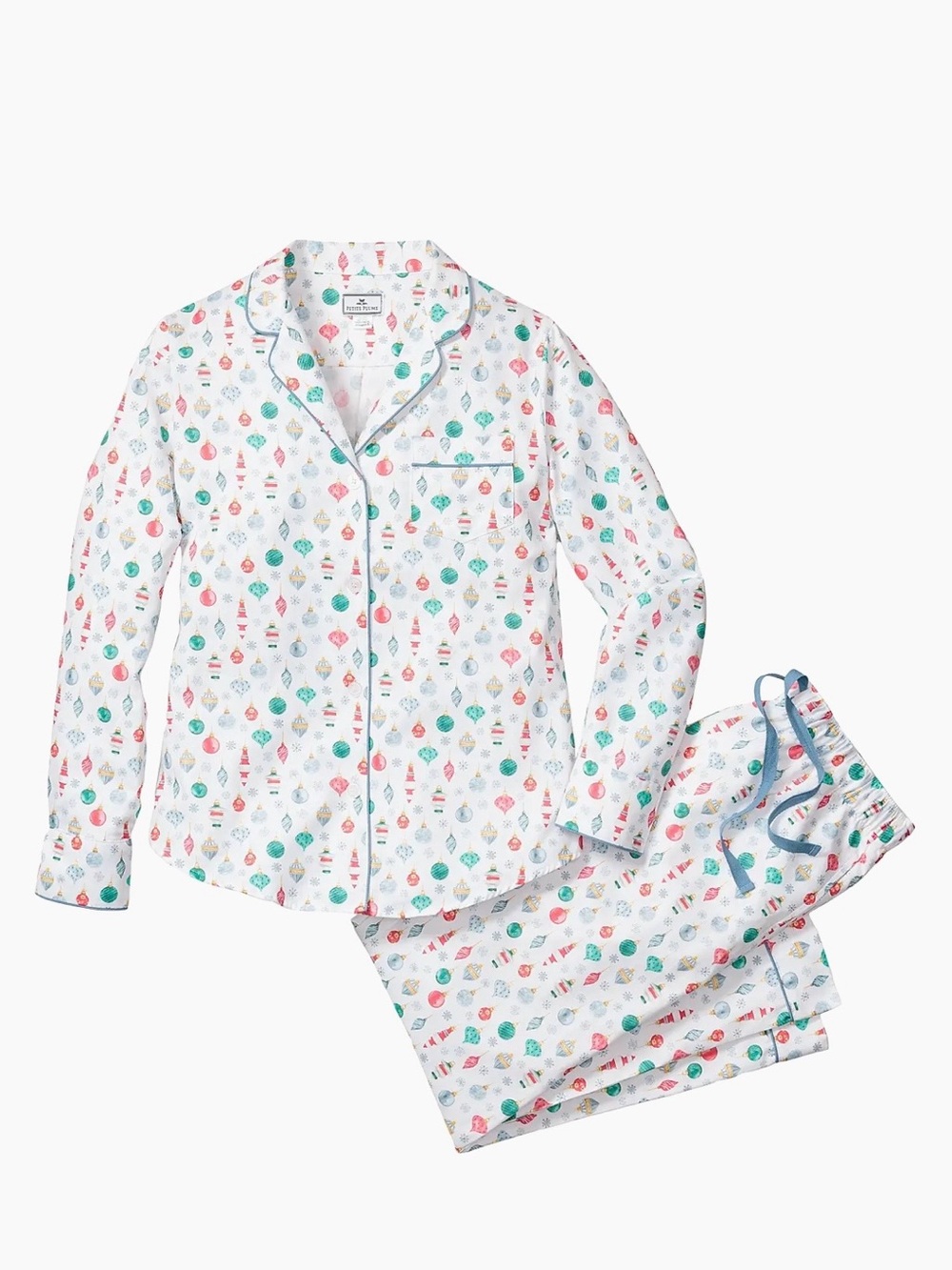Petite Plume Kids White Holiday Ornament Pajama